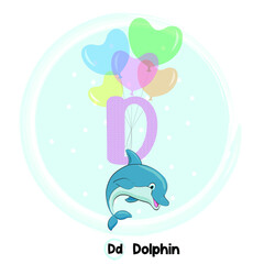 Cute Animal Alphabet Series A-Z. Art vector illustration.