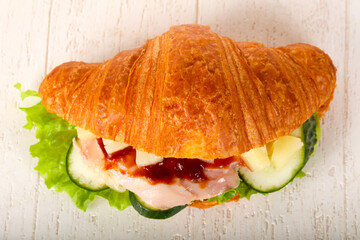 Croissant with chicken