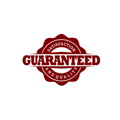Rounded satisfaction and quality guaranteed badge with decorative text vector illustration isolated on white background perfect for company stamp or identity 
