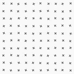 little simple monochrome black and white flower in plus shape with grid line  seamless pattern for background, wallpaper, banner, label, cover etc. vector design.