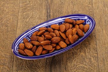 Almonds nuts heap