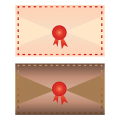 Vintage mailing envelope. Letter. Vector illustration. 