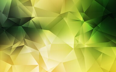 Light Green, Yellow vector low poly layout. Creative illustration in halftone style with triangles. Textured pattern for your backgrounds.