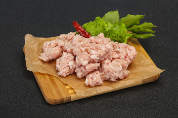 Homemade pork minced meat for cooking