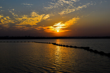 sunset over the lake