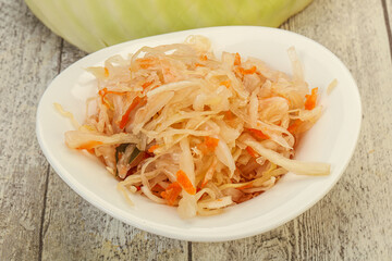 Pickled cabbage - sauerkraut in the bowl