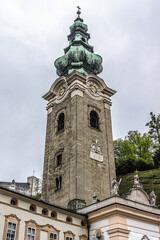 Fototapeta na wymiar Saint Peter's Abbey (Stiftskirche St. Peter, about 696) - Benedictine monastery, one of the oldest monasteries in the German-speaking area. Salzburg, Austria.