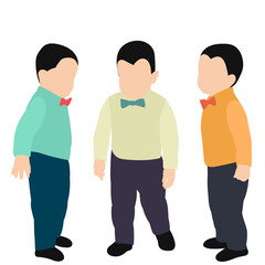 flat style child boy stands