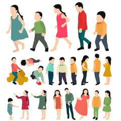 Obraz premium vector, isolated, flat style kids set