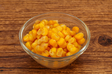 Sweet corn seeds in the bowl