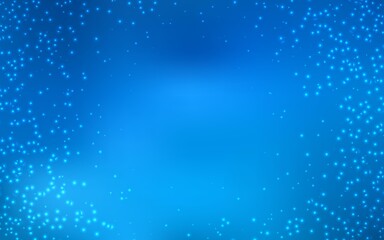 Light BLUE vector template with space stars. Space stars on blurred abstract background with gradient. Smart design for your business advert.