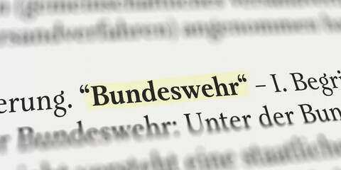 Bundeswehr im Lexikon mit Textmarker markiert