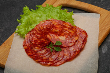 Italian traditional Chorizo pork sausages