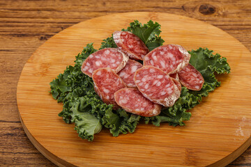 Iberian pork Fuet sausage slices