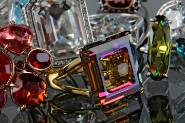 Decoration jewelry on a black background