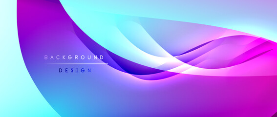 Fluid gradient waves with shadow lines and glowing light effect, modern flowing motion abstract background for cover, placards, poster, banner or flyer