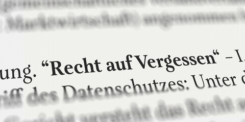 Recht auf Vergessen im Buch