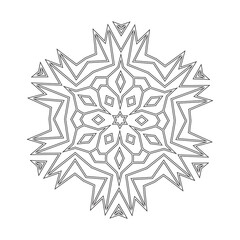 Floral Straight Lined Mandala. Trendy Tattoo Template. Coloring Pages.
