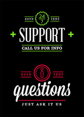 Set of Support Contact Center Service Elements and Assistance Support can be used as Logo or Icon. Vector.