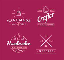 Vector Logo Design. Handmade, DIY, Craft, Tailoring and Knitting.