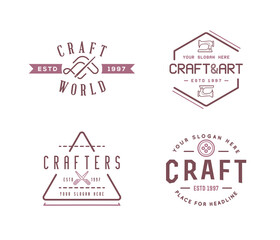 Vector Logo Design. Handmade, DIY, Craft, Tailoring and Knitting.