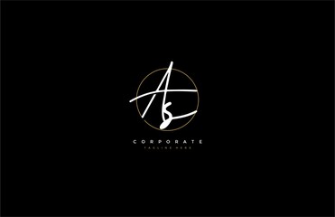 Letter AS Logo Manual Elegant Minimalist Signature Logotype