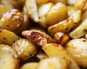 Young potato baked in the oven.