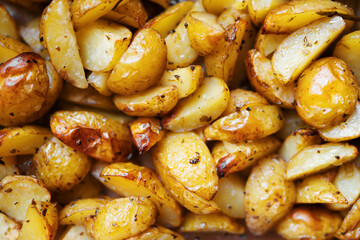 Young potato baked in the oven.