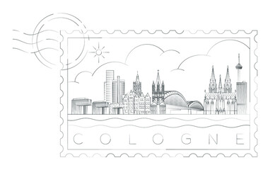 Obraz premium Cologne stamp, vector illustration and typography design, Germany