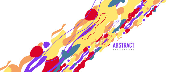 Trendy liquid style shapes abstract design, dynamic vector background for placards, brochures, posters, web landing pages, covers or banners
