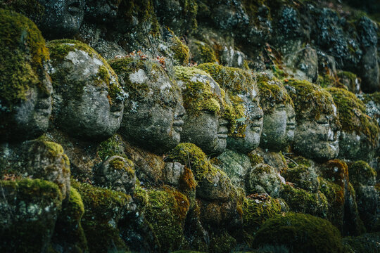 Statue of a monk at Otagi Nenbutsu-ji Temple, Kyoto.