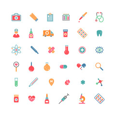 Medical icons on white background