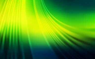 Dark Green, Yellow vector background with wry lines. Modern gradient abstract illustration with bandy lines. A new texture for your  ad, booklets, leaflets.