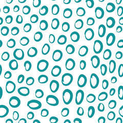 Seamless pattern with round textures shapes. Hand drawn vector illustration with texture. Modern abstract concept for textile, fabric, apparel.