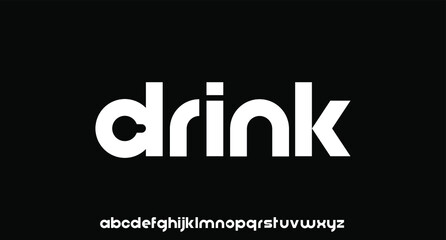 geometric sans serif modern lowercase font alphabetical vector set