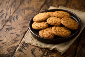 Homemade oatmeal cookies with brown sugar
