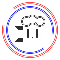 Glass of beer vector icon
