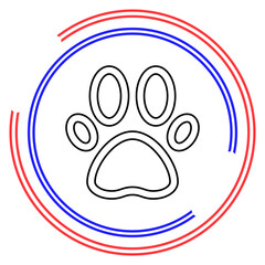 Pets paw print vector icon