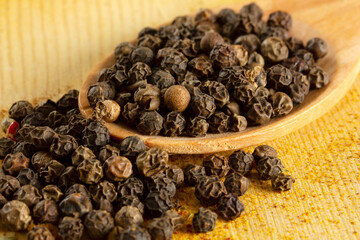 Black pepper corns. Macro Photography.