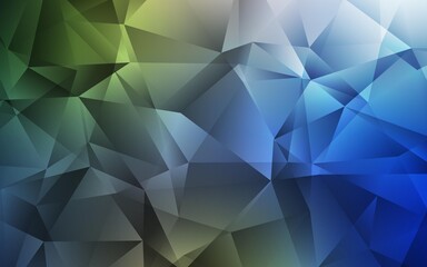 Fototapeta premium Dark Blue, Green vector abstract mosaic backdrop. Colorful illustration in polygonal style with gradient. Brand new style for your business design.