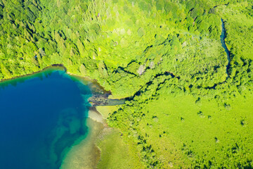 Aerial view of the Matica River on the Plitvice Lakes National Park, Croatia