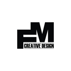 Letter FM logo icon design vector. monogram logo vector illustration - obrazy, fototapety, plakaty