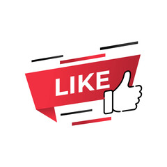 Like button icon for social media. Thumbs Up icon button Vector illustration design template. Like icon or button for video channel, blog, social media and background banner