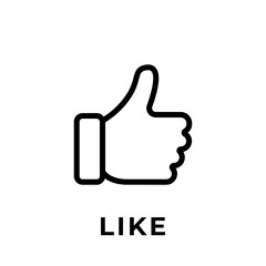 Like button icon for social media. Thumbs Up icon button Vector illustration design template. Like icon or button for video channel, blog, social media and background banner