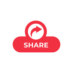 Share button icon vector for social media. Share icon button Vector illustration design template. Share icon or button for video channel, blog, social media and background banner