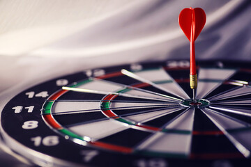 Darts. The dart for playing in the game board is stuck. Hit sector in darts. The concept of a...