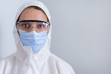 Fototapeta na wymiar sad doctors with protective wear at hospital