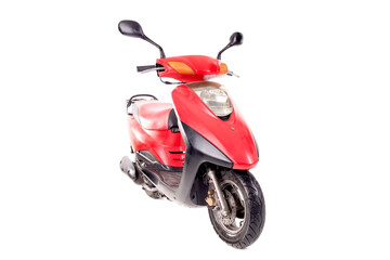 red motorcycle isolated in white