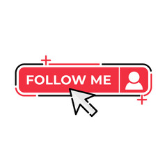 Follow Me button icon vector for social media. Follow icon Vector illustration design template. Follow icon or button for video channel, blog, social media concept and background banner