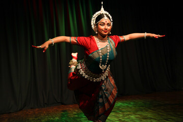 A beautiful graceful odissi dancer